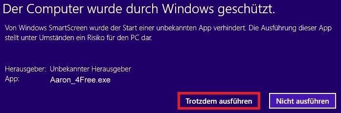 Trotzdem installieren